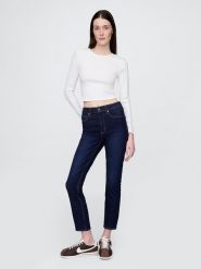 GAP Dżinsy - Slim fit - w kolorze granatowym rozmiar: W26. Niebieskie jeansy GAP, bez wzorów, z podwyższonym stanem. Za 174.95 zł.