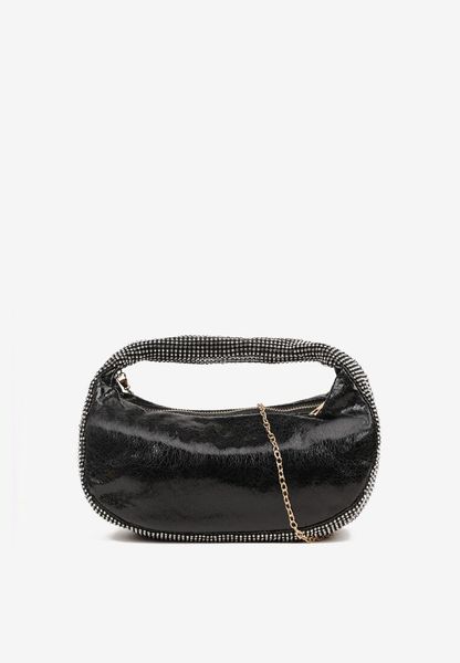 Czarna Torebka Wieczorowa Vices Ozdobiona Cyrkoniami Dentie. Czarne torby na ramię Renee, bez wzorów, na ramię, bez dodatków. Za 89.99 zł.