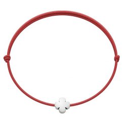 Bransoletka z okrągłą koniczyną Etincelle w posrebrzeniu. Czerwone bransoletki Lilou, posrebrzane. Za 79.00 zł.