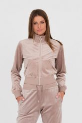 GUESS Beżowa damska bluza dresowa, Rozmiar S. Brązowe bluzy sportowe Guess, s, z aplikacjami, z dresówki, bez kaptura. W wyprzedaży za 259.99 zł.