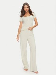 Guess Piżama O4YX02 KBBU1 Écru Regular Fit. Piżamy Guess, z aplikacjami, z bawełny, bez ramiączek. Za 249.99 zł.