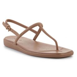 Sandały Crocs Miami Thong Flip 209793-2JJ brązowe. Brązowe sandały bez wzorów, wakacyjne, bez obcasa, bez zapięcia. Za 303.63 zł.