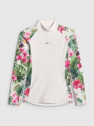 4F Top do pływania z nadrukiem damski - multikolor L. Brązowe topy 4f, l, bez wzorów, z materiału, bez kołnierzyka, bez ramiączek. Za 149.99 zł.