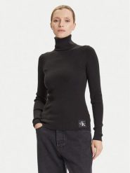 Calvin Klein Jeans Golf LV047D350G Czarny Regular Fit. Czarne golfy Calvin Klein Jeans, xxl, bez wzorów, z bawełny, bez ramiączek. Za 429.99 zł.