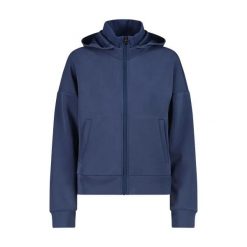 Damska satynowa modalna rozpinana bluza CMP. Niebieskie bluzy sportowe CMP, xs, bez wzorów, prążkowane, bez kaptura. Za 415.20 zł.