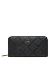 Liu Jo Duży Portfel Damski Ecs Xl Zip Around AF5170 E0538 Czarny. Czarne portfele Liu Jo, bez wzorów, ze skóry. Za 269.99 zł.