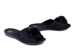 BEFADO 255D 013 czarny, kapcie damskie. Czarne obuwie domowe Befado, bez wzorów, bez zapięcia. Za 64.99 zł.