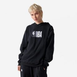 Bluza z kapturem do koszykówki unisex Tarmak NBA. Czarne bluzy KIPSTA, l, bez wzorów, z bawełny, z kapturem. Za 179.99 zł.