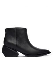 United Nude Botki Ricky Yoyo Mid 110410116 Czarny. Czarne botki United Nude, bez wzorów, ze skóry, bez obcasa, na słupku, bez zapięcia. Za 1,579.00 zł.