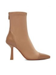 Nine West Botki CEO-NOURA-01 Beżowy. Brązowe botki Nine West, bez wzorów, z materiału, bez obcasa, na szpilce, bez zapięcia. Za 279.99 zł.