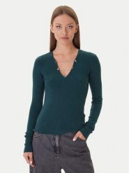 Patrizia Pepe Sweter 2K0331/K7S0-G619 Zielony Regular Fit. Zielone swetry Patrizia Pepe, s, bez wzorów, z wiskozy, bez ramiączek. Za 869.99 zł.