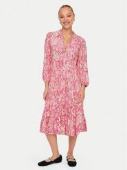 ONLY Sukienka codzienna Milana 15308233 Różowy Regular Fit. Czerwone sukienki Only, na co dzień, l, bez wzorów, z wiskozy, bez kołnierzyka, bez ramiączek, proste. Za 199.99 zł.