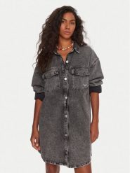 Roxy Sukienka jeansowa Tidal Moon ERJDD03009 Szary Relaxed Fit. Szare sukienki Roxy, m, bez wzorów, z bawełny, bez kołnierzyka, bez ramiączek, koszulowe. Za 349.99 zł.