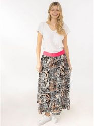 Zwillingsherz Spódnica "Wild Animal" w kolorze beżowo-jasnobrązowym rozmiar: L/XL. Brązowe spódnice Zwillingsherz, na co dzień, l, bez wzorów, z wiskozy, maxi, proste. Za 104.99 zł.