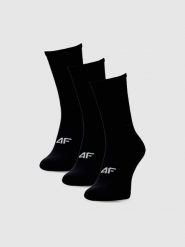 4F Skarpety casual za kostkę (3-pack) damskie - czarne 35-38. Czarne skarpety 4f, bez wzorów, z bawełny. Za 54.99 zł.