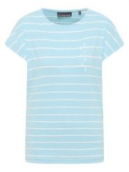 ELBSAND Koszulka "Selma" w kolorze błękitno-białym rozmiar: S. Niebieskie bluzki ELBSAND, s, bez wzorów, bez kołnierzyka, bez ramiączek. Za 86.99 zł.