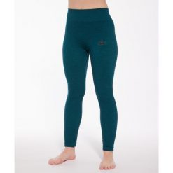 Legginsy damskie Brubeck JOGA MERINO. Zielone legginsy sportowe Brubeck, bez wzorów, na jogę i pilates. Za 199.99 zł.