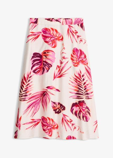 Spódnica midi z lejącej mieszanki wiskozy. Białe spódnice bonprix, na lato, bez wzorów, z wiskozy, midi. Za 59.99 zł.