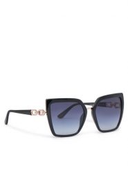 Guess Okulary przeciwsłoneczne GU00160 Czarny. Czarne okulary przeciwsłoneczne Guess, z aplikacjami, z tworzywa sztucznego. Za 339.99 zł.