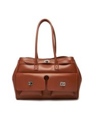 Gino Rossi Torebka EO-CLOVER-X10167 Brązowy. Brązowe shopper Gino Rossi, bez wzorów, z materiału, bez dodatków. Za 399.99 zł.