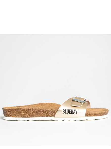 Bluebay Klapki "Anthemis" w kolorze złotym rozmiar: 36. Żółte klapki Bluebay, bez wzorów, z otwartym noskiem, bez obcasa. Za 101.23 zł.