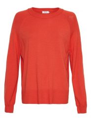 MOSS COPENHAGEN Sweter "Neila Rachelle" w kolorze beżowo-czerwonym rozmiar: XS/S. Czerwone golfy Moss Copenhagen, s, bez wzorów, z wiskozy, bez ramiączek. Za 87.81 zł.