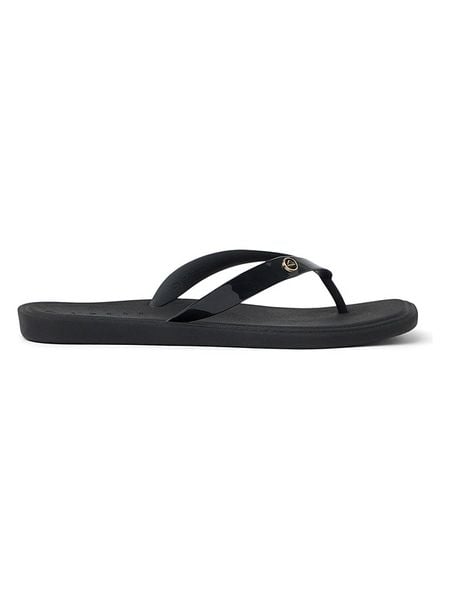 Reef Japonki "Solaye" w kolorze czarnym rozmiar: 42,5. Czarne klapki Reef, bez wzorów, z otwartym noskiem, bez obcasa. Za 119.95 zł.