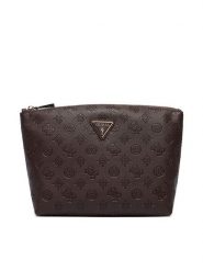 Guess Kosmetyczka Lenwood Travel TWDP21 02965 Brązowy. Brązowe kufry i kosmetyczki Guess, z aplikacjami, ze skóry, bez dodatków. Za 214.99 zł.
