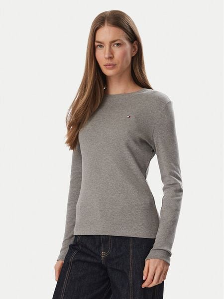 Tommy Hilfiger Bluzka Cody WW0WW53689 Szary Slim Fit. Szare bluzki TOMMY HILFIGER, xs, bez wzorów, z bawełny, bez kołnierzyka, bez ramiączek. Za 209.99 zł.