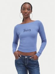 Juicy Couture Bluzka JCWCT226329 Niebieski Slim Fit. Niebieskie bluzki Juicy Couture, m, bez wzorów, bez kołnierzyka, bez ramiączek. Za 199.99 zł.