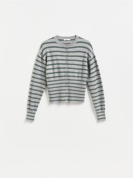 Kardigan z wiskozą - wielobarwny. Kardigany Reserved, l, bez wzorów, z dzianiny. Za 129.99 zł.