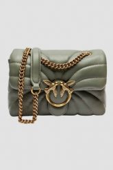 PINKO Zielona kopertówka Love Puff Mini CL. Zielone kopertówki Pinko, bez wzorów, ze skóry, bez dodatków. W wyprzedaży za 1,679.99 zł.