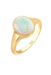 Elli Damski sygnet Trend z syntetycznym opalem w pozłacanym srebrze 925 Sterling Silver Pierścionki 1 ct. Szare pierścionki Elli, z opalem, pozłacane. Za 249.89 zł.