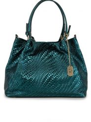 Anna Morellini Skórzana torebka "Eloisa" w kolorze turkusowym - 38 x 28 x 16 cm rozmiar: onesize. Niebieskie torby na ramię Anna Morellini, bez wzorów, z materiału, przez ramię, bez dodatków. Za 347.99 zł.