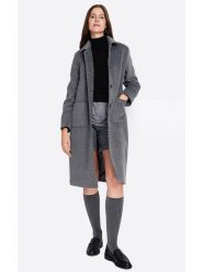 ASSUILI Płaszcz przejściowy w kolorze ciemnoszarym rozmiar: 38. Szare płaszcze Assuili, bez wzorów, z wełny, bez kaptura. Za 410.94 zł.