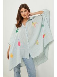 Lin Passion Tunika w kolorze miętowym rozmiar: 36/38. Zielone tuniki Lin Passion, bez wzorów, klasyczne, bez kołnierzyka, bez ramiączek. Za 173.99 zł.