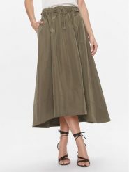 Marella Spódnica trapezowa Maman 2413101014 Brązowy Regular Fit. Brązowe spódnice Marella, bez wzorów, z bawełny, trapezowe. Za 539.99 zł.
