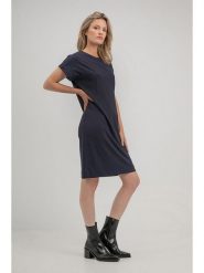 Josephine & Co Sukienka "Peggy" w kolorze granatowym rozmiar: 36. Niebieskie sukienki Josephine & Co, na co dzień, bez wzorów, bez kołnierzyka, bez ramiączek, mini, proste. Za 197.45 zł.