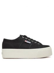 Superga Tenisówki 2790 Platform S9111LW Czarny. Czarne trampki Superga, bez wzorów, z materiału, bez zapięcia. Za 179.99 zł.