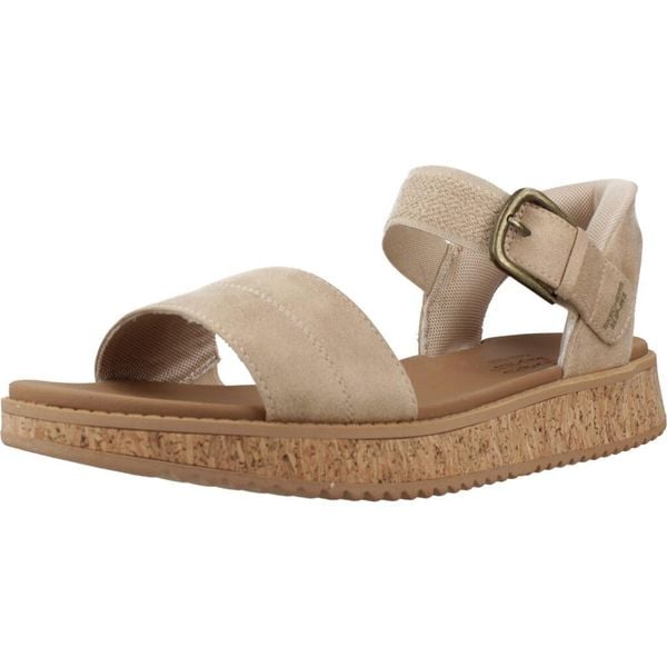 Sandały SKECHERS BOBS SUN VIBE BE CORKY Beżowy. Brązowe sandały Skechers, bez wzorów, z syntetyku, bez obcasa, bez zapięcia. Za 250.99 zł.