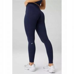 FABLETICS Damskie Legginsy Sportowe Wysoki Stan No-Seam PureLuxe. Niebieskie legginsy FABLETICS, l, bez wzorów, z elastanu, z podwyższonym stanem, na fitness i siłownię. Za 299.99 zł.