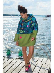 Waikiki Bluza w kolorze zielonym ze wzorem rozmiar: S. Niebieskie bluzy Waikiki, s, bez wzorów, bez kaptura. Za 132.05 zł.