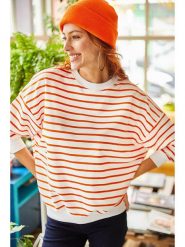 Olalook Bluza w kolorze biało-pomarańczowym rozmiar: L. Pomarańczowe bluzy Olalook, l, bez wzorów, bez kaptura. Za 61.46 zł.