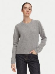 Tommy Hilfiger Sweter WW0WW51432 Szary ciemny Regular Fit. Szare swetry TOMMY HILFIGER, l, bez wzorów, z wełny, bez ramiączek. Za 649.99 zł.