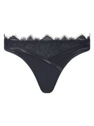 Hunkemöller Stringi Zoe 303112 Czarny. Czarne stringi Hunkemöller, bez wzorów, z syntetyku. Za 109.99 zł.