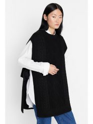 Trendyol Bezrękawnik w kolorze czarnym rozmiar: L/XL. Czarne swetry Trendyol, l, bez wzorów, ze splotem, bez ramiączek. Za 66.00 zł.
