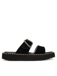 EMU Australia Klapki Scarlet W13267 Czarny. Czarne klapki EMU Australia, bez wzorów, ze skóry, bez obcasa. Za 429.99 zł.