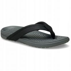 Japonki Dla Dorosłych Crocs Yukon Vista II LR Flip. Czarne klapki Crocs, bez wzorów, z materiału, bez obcasa. Za 239.99 zł.