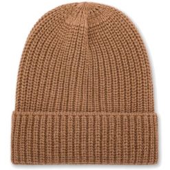 Czapka Deha Z Mieszanki Wełny Z Lurexem Damskie. Brązowe czapki Deha, bez wzorów, z kaszmiru. Za 231.99 zł.