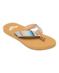 Klapki plażowe PORTO Niebieski Kobiety. Brązowe klapki Roxy, bez wzorów, z jersey, bez obcasa. Za 99.99 zł.